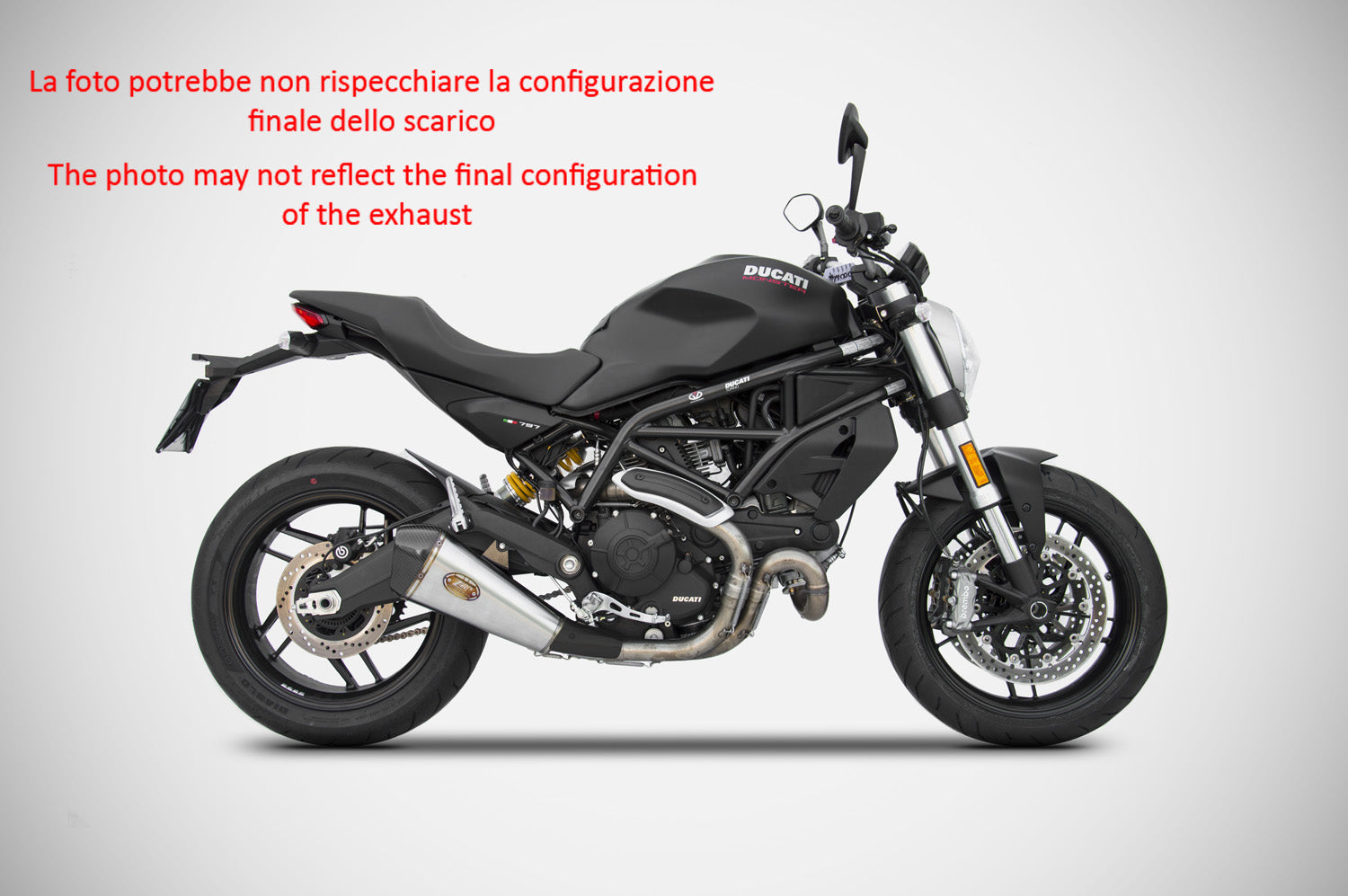 EXHAUST ZARD LOW STEEL RACING DUCATI MONSTER 797 2017 - 19
