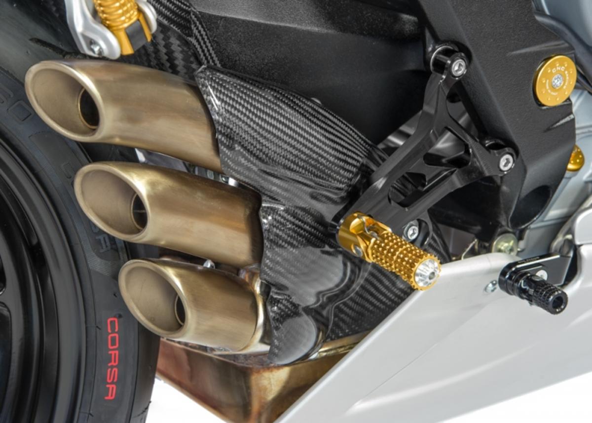 EXHAUST HEAT SHIELD CARBON GLOSSY CNC RACING MV AGUSTA DRAGSTER 800 RR