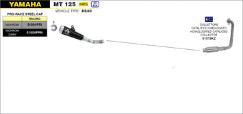 SCARICO COMPLETO ARROW EURO5 PRO-RACE NICHROM YAMAHA MT 125 21-22