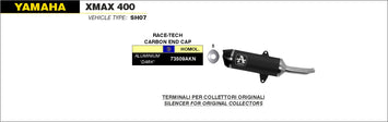 TERMINALE ARROW RACE-TECH ALLUMINIO NERO-CARBONIO YAMAHA XMAX 400 13-16