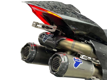 Termignoni stainless steel and titanium full exhaust system for Ducati Streetfighter V4 with UPMAP unit installed.