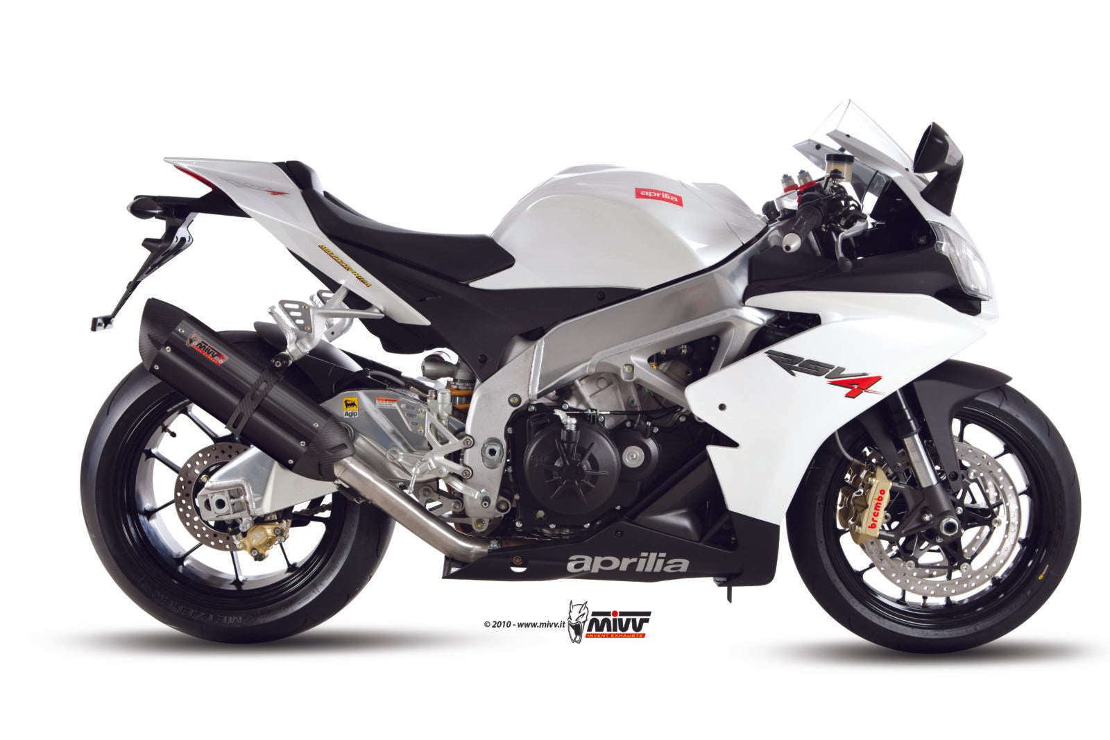 A.008.L9 STAINLESS STEEL BLACK EXHAUST MIVV SUONO APRILIA RSV4 2009 - 20
