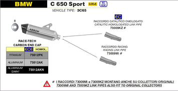 SCARICO COMPLETO ARROW OMOLOG. EC+ECE RACE-TECH TIT-CARB BMW C650 SPORT 16-20