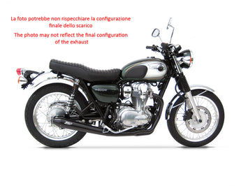 ZARD stainless steel racing exhaust system for Kawasaki W 800, 2010-2017, showcasing conical design and sleek finish.
