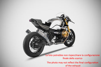 ZARD full titanium exhaust system for BMW R NineT 2015-2019, racing capitan style, shown in the image.