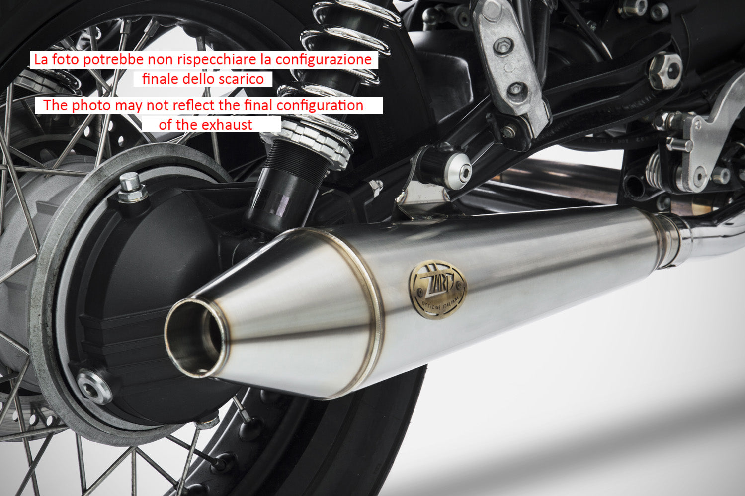 DOUBLE EXHAUST ZARD STEEL APPROVED E3 MOTO GUZZI V7 CLASSIC 2008 - 15