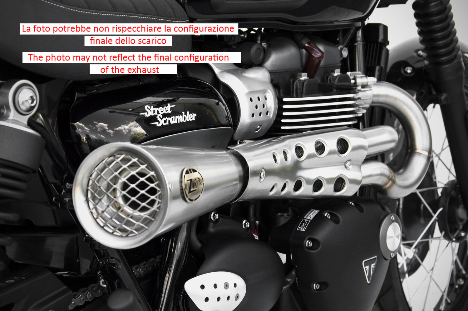 EXHAUST ZARD STEEL-STEEL TIGER 70 RACING TRIUMPH STREET SCRAMBLER 2017-23