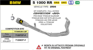 SCARICO COMPLETO ARROW COMPETITION EVO FULL TITANIO BMW S 1000 RR 2019-22