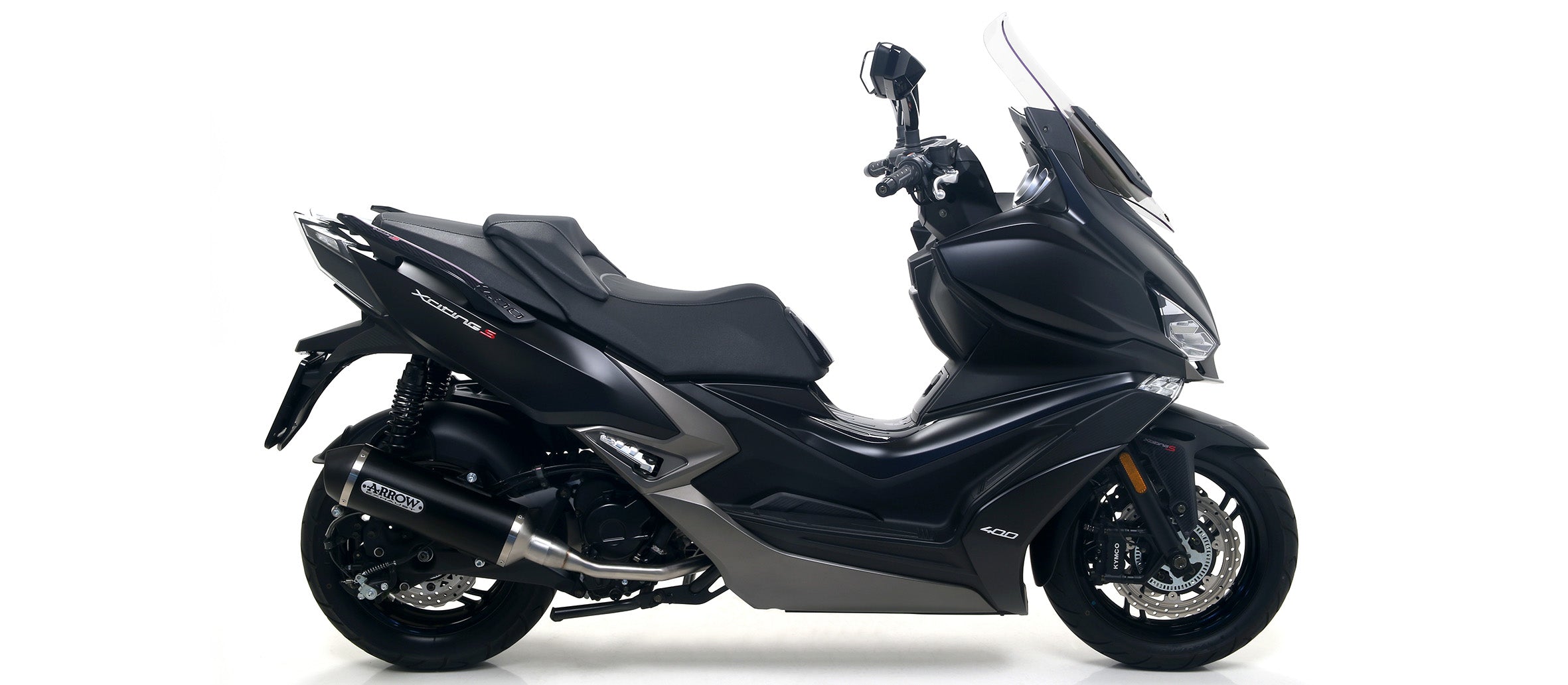 SCARICO OMOLOGATO E5+E9 ALLUMINIO NERO-CARBONIO ARROW KYMCO XCITING 400I S 19-20