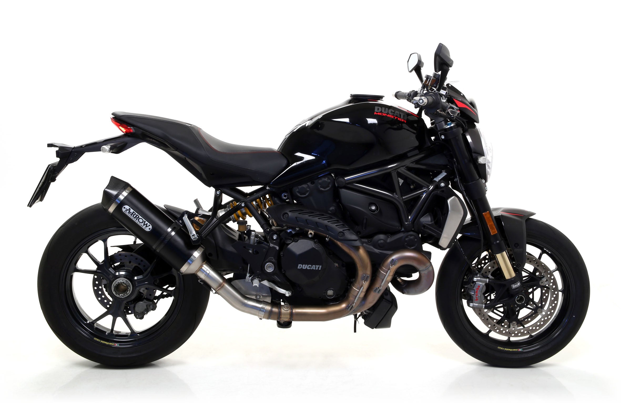 KIT SILENCER APP EC+ECE RACE-TECH BLACK ALU-CARB ARROW DUCATI MONSTER 1200 16-20