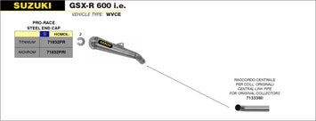 SCARICO COMPLETO ARROW PRO-RACE TITANIO ROAD OMOLOGATO SUZUKI GSXR 600 06-2007