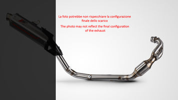 Stainless steel racing exhaust decatalizzatore for Aprilia Tuareg 660, ZARD brand, shown on a motorcycle part.