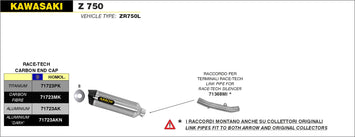 SCARICO COMPLETO ARROW RACE-TECH TITANIO-CARBONIO KAWASAKI Z 750 07-14