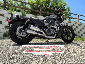 ZARD complete exhaust system for Harley Davidson Nightster 975 2023, Euro5 homologated in stainless steel with polished finish.