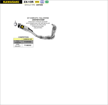 SCARICO COMPLETO ARROW COMPETITION RACE-TECH FULL TITANIO KAWASAKI ZX-10R 16-19