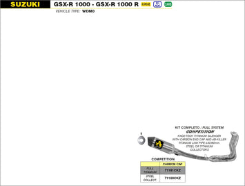 SCARICO COMPLETO ARROW COMPETITION RACE-TECH FULL TITANIO SUZUKI GSXR 1000 17-20