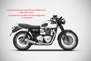 ZARD FULL EXHAUST SYSTEM REAR 2-INTO-2 HOMOLOGATED TRIUMPH BONNEVILLE T100 17-20