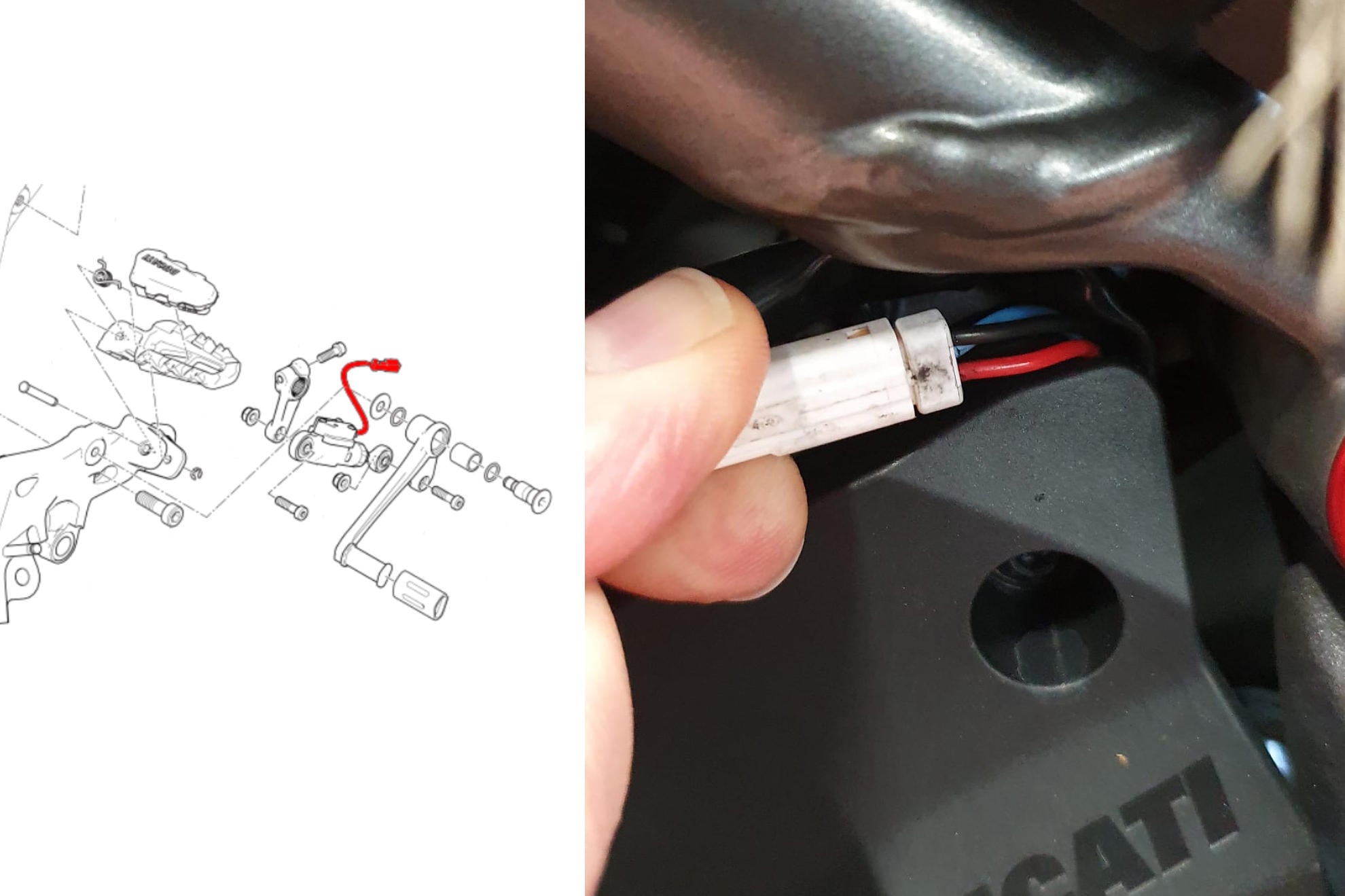 QS QUICKSHIFT REVERSE SHIFT CABLE CNC RACING DUCATI HYPERMOTARD 950 SP