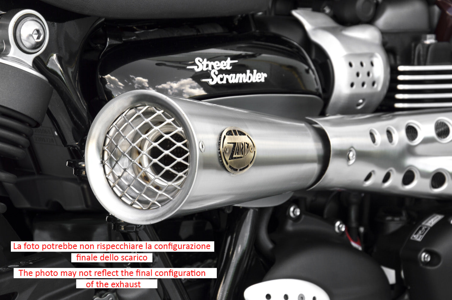 EXHAUST ZARD STEEL-STEEL TIGER 70 RACING TRIUMPH STREET SCRAMBLER 2017-23
