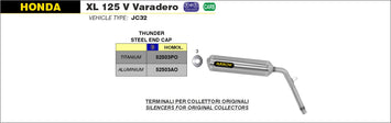 TERMINALE ARROW OFF-ROAD THUNDER TITANIO OMOLOGATO HONDA XL 125 V VARADERO 01-12