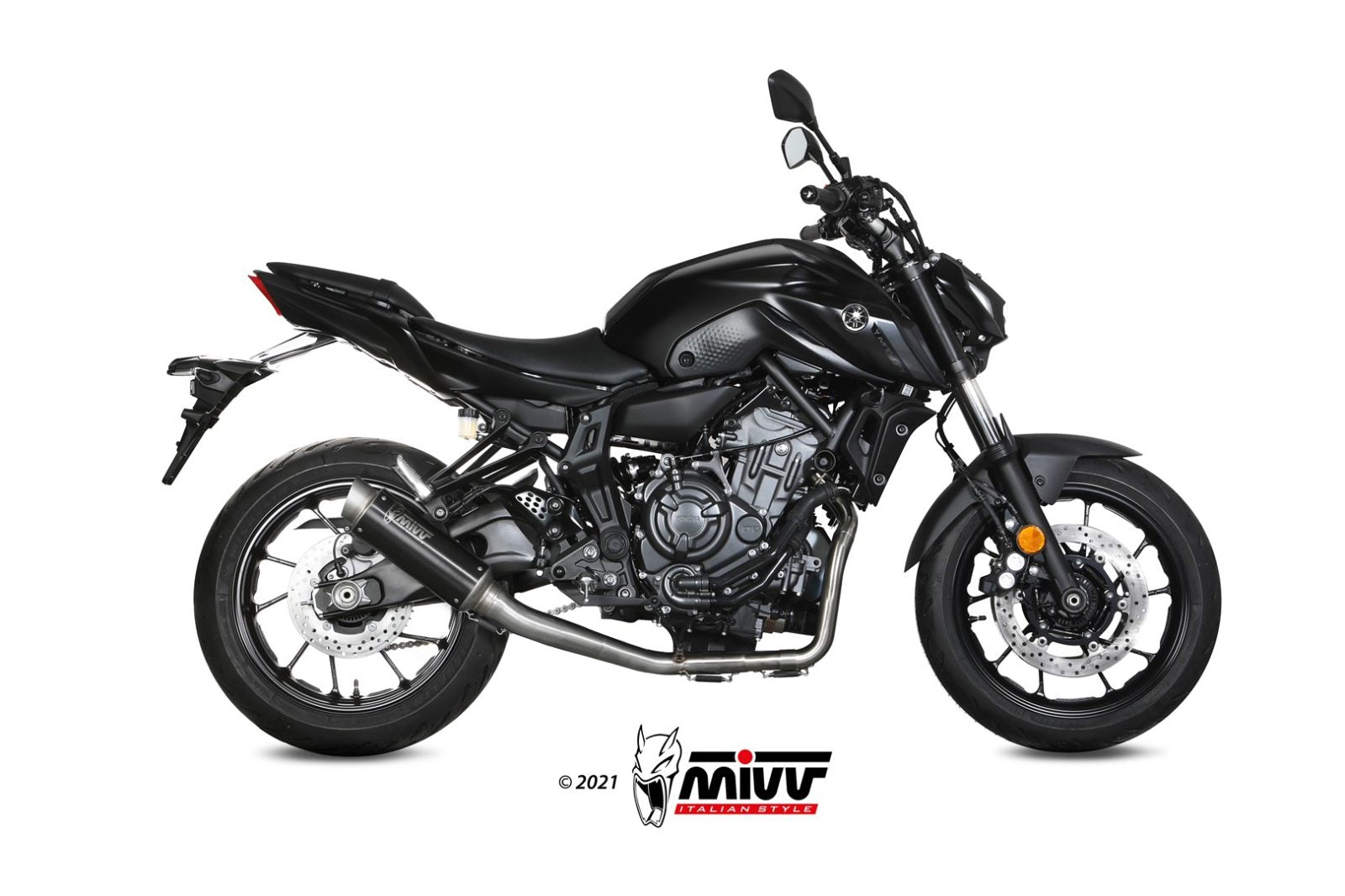 Y.065.LXBP HIGH STAINLESS STEEL COMPLETE EXHAUST BLACK MIVV GP PRO YAMAHA MT07 2021 - 22