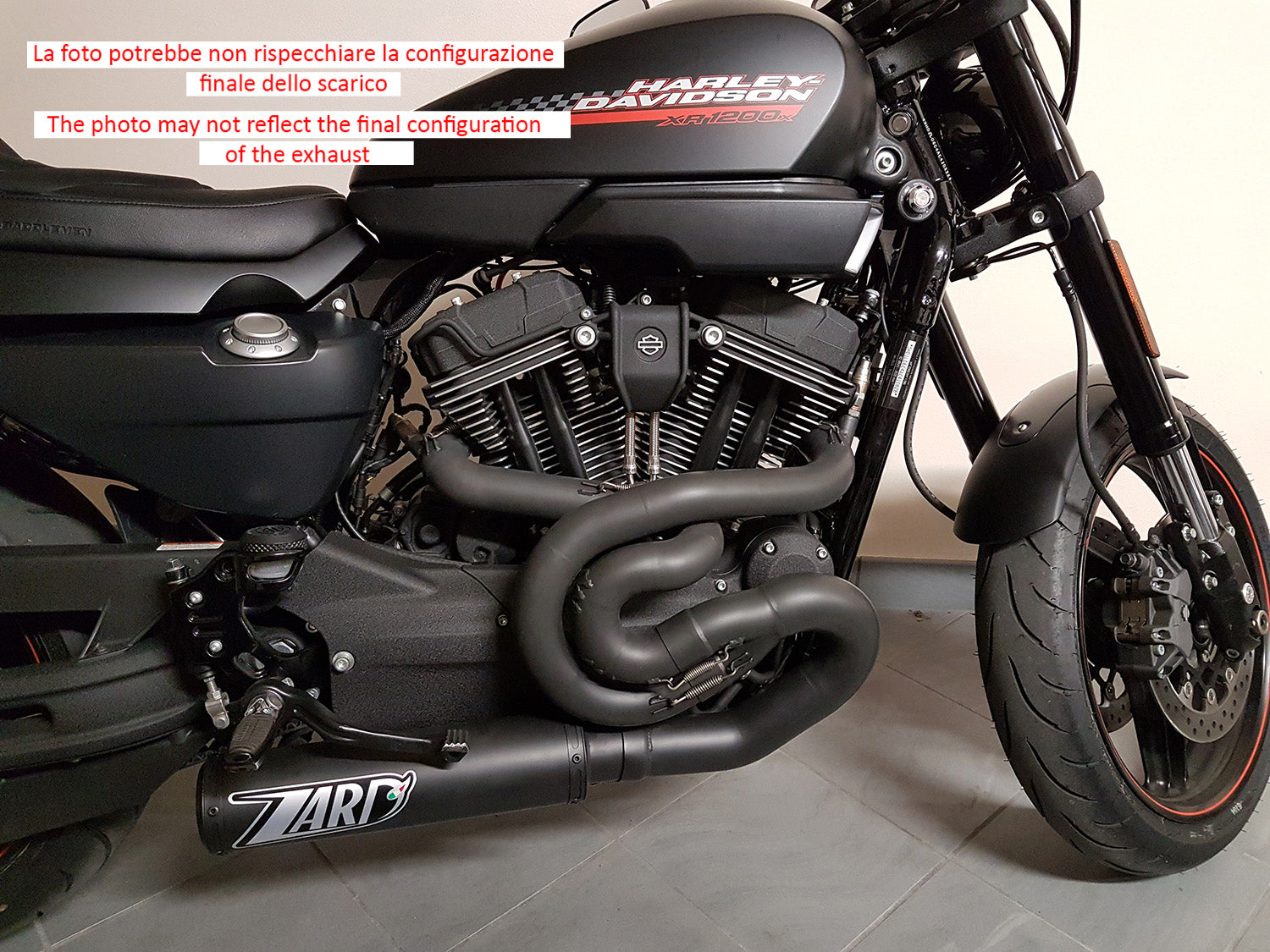 SCARICO COMPLETO ZARD TITANIO-INOX NERO OMOLOGATO HARLEY DAVIDSON XR 1200 09-12