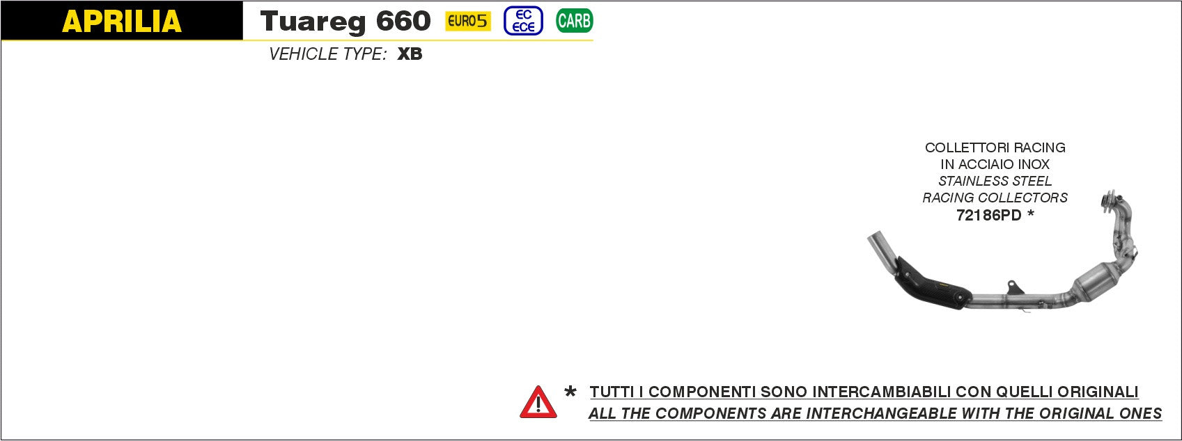 RACING HEADERS ARROW APRILIA TUAREG 660 2022