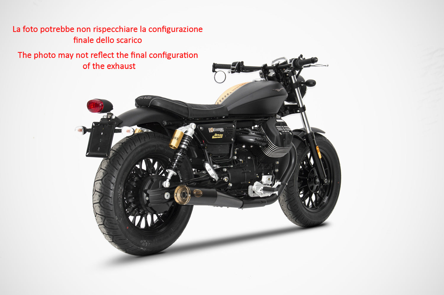 DOUBLE EXHAUST ZARD SLIM VERSION STEEL APPROVED MOTO GUZZI V9 2016-19