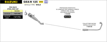 SCARICO COMPLETO ARROW OMOLOGATO PRO-RACE NICHROM SUZUKI GSXR 125 2017-20