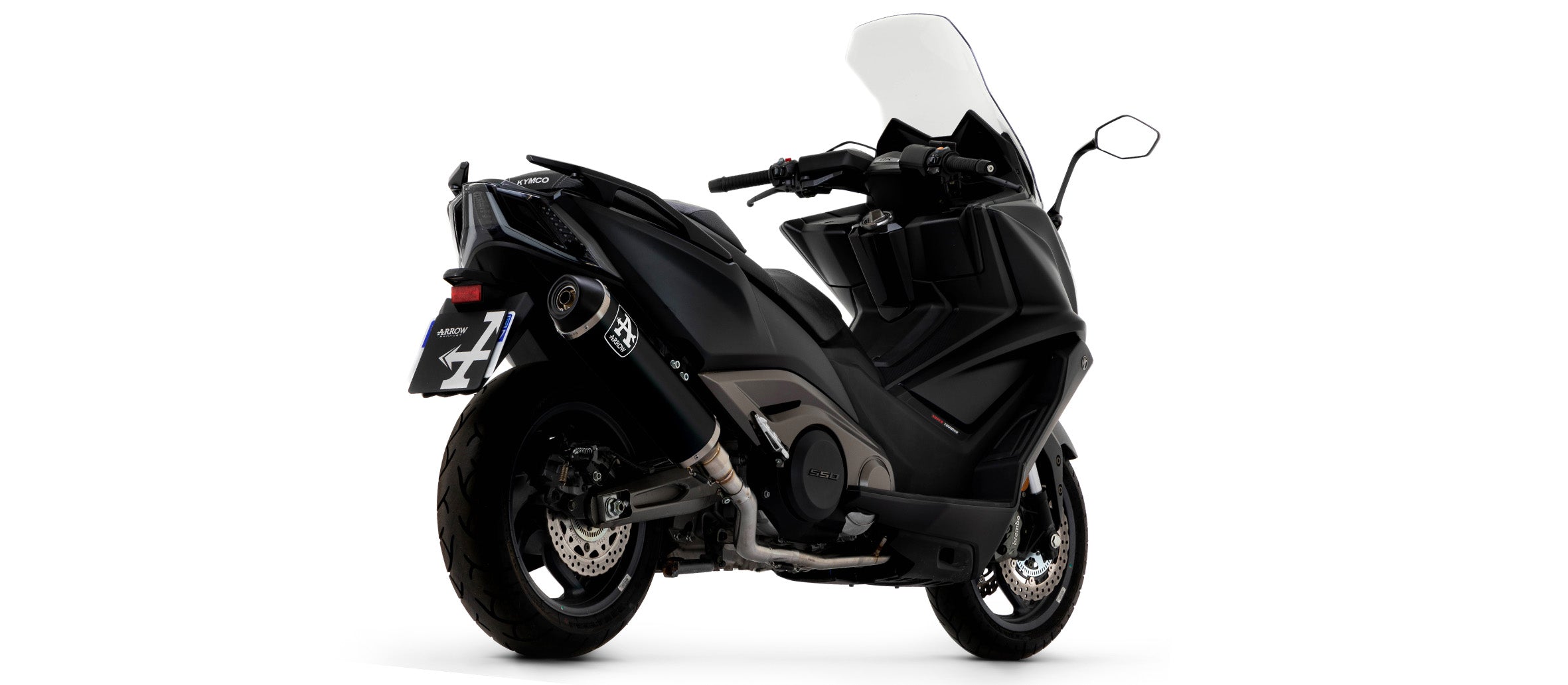 SCARICO MARMITTA OMOLOGATO ALLUMINIO NERO-CARBONIO ARROW KYMCO AK 550 2021-22