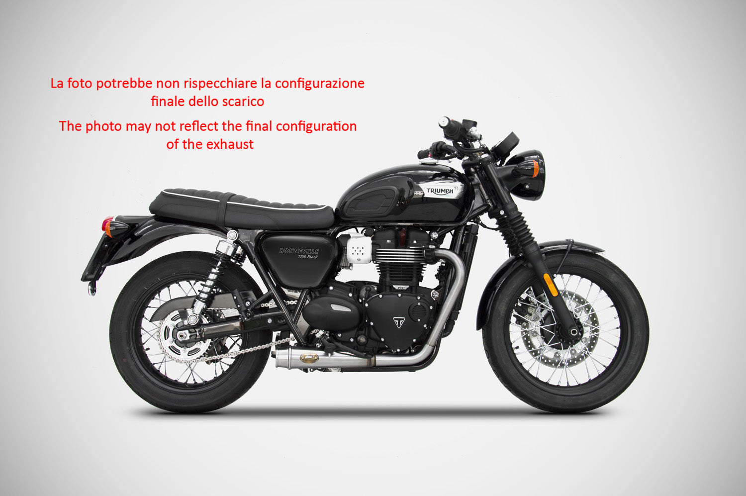 EXHAUST ZARD ARRETRATO 2 - 2 STEEL RACING TRIUMPH BONNEVILLE T100 2017-23