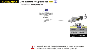 SCARICO COMPLETO ARROW -TECH TITANIO-CARBONIO HUSQVARNA 701 SUPERMOTO 2021>