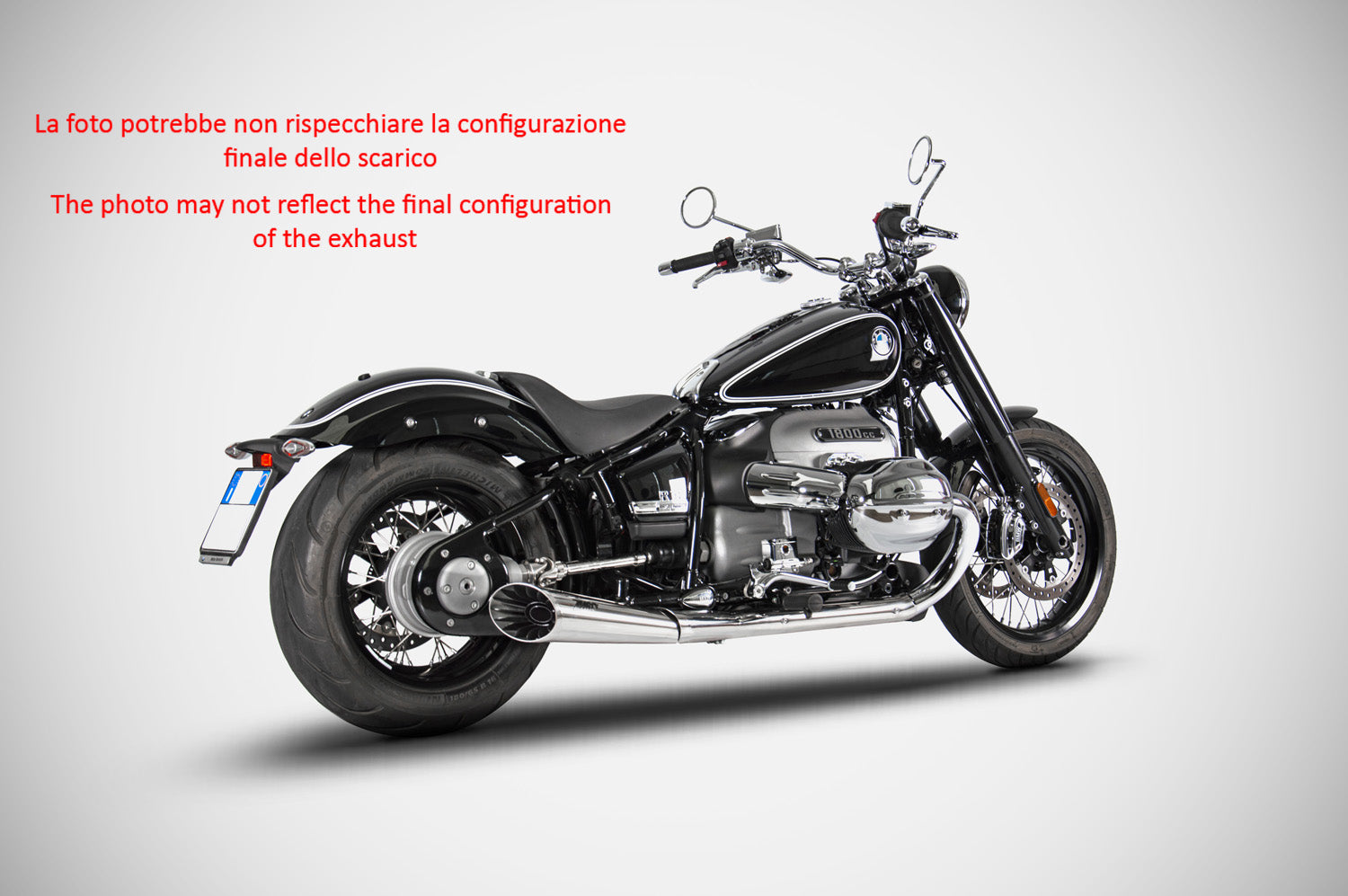 DOUBLE SILENCER EXHAUST ZARD R18 STAINLESS POLISH STEEL EURO5 BMW R18 2020-23