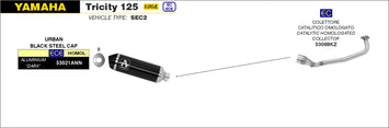 SCARICO COMPLETO ARROW OMOLOGATO URBAN ALLUMINIO NERO YAMAHA TRICITY 125 17-20