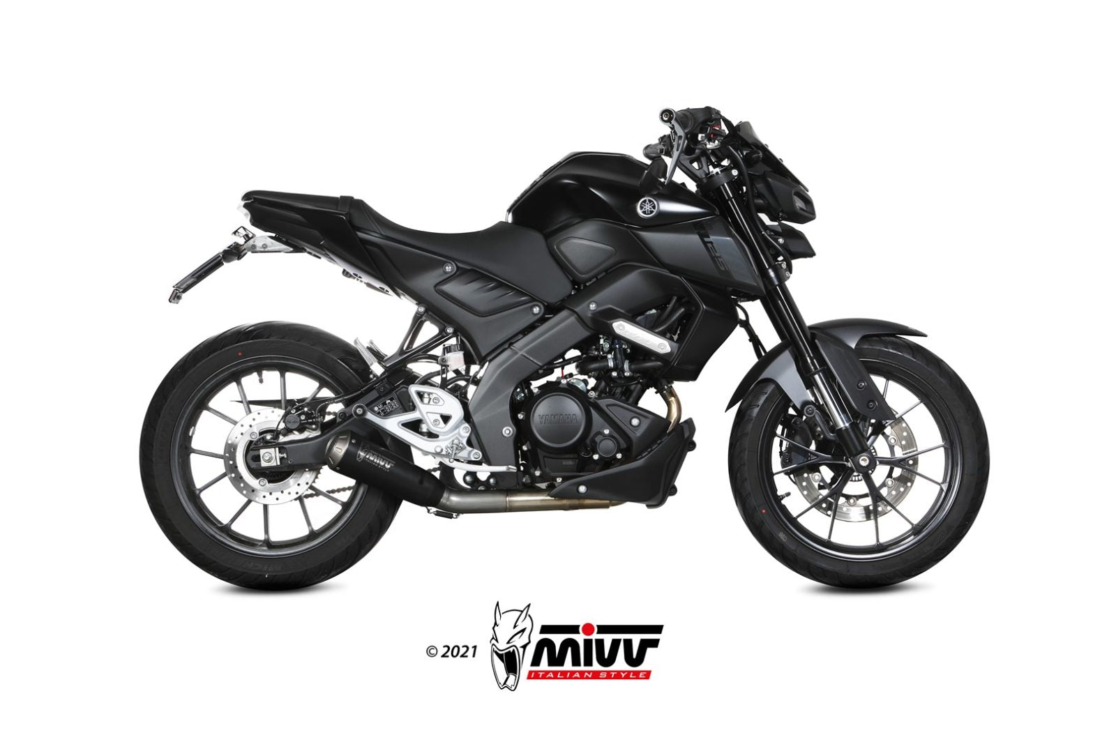 Y.067.LC4B COMPLETE EXHAUST BLACK STAINLESS STEEL MIVV XM1 YAMAHA MT 125 2020 - 22