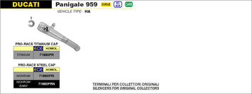 TERMINALE ARROW PRO-RACE TITANIO DUCATI PANIGALE 959 2016-19