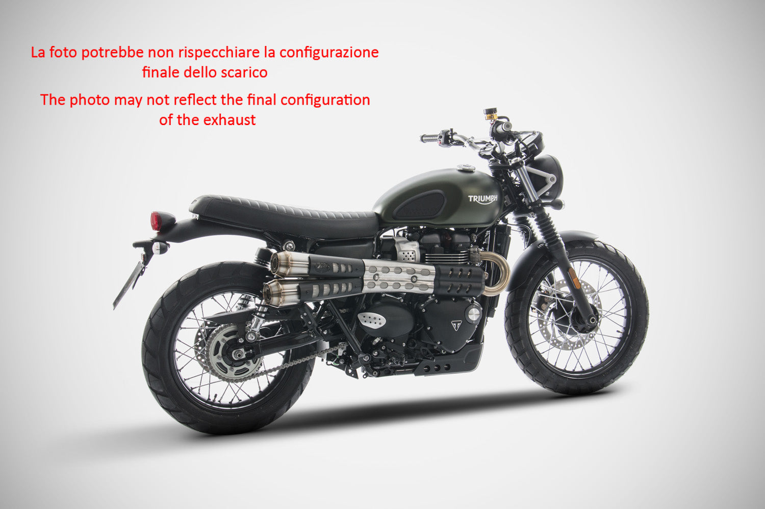 DOUBLE EXHAUST ZARD STEEL CONICAL EURO4 TRIUMPH STREET SCRAMBLER 2017-23