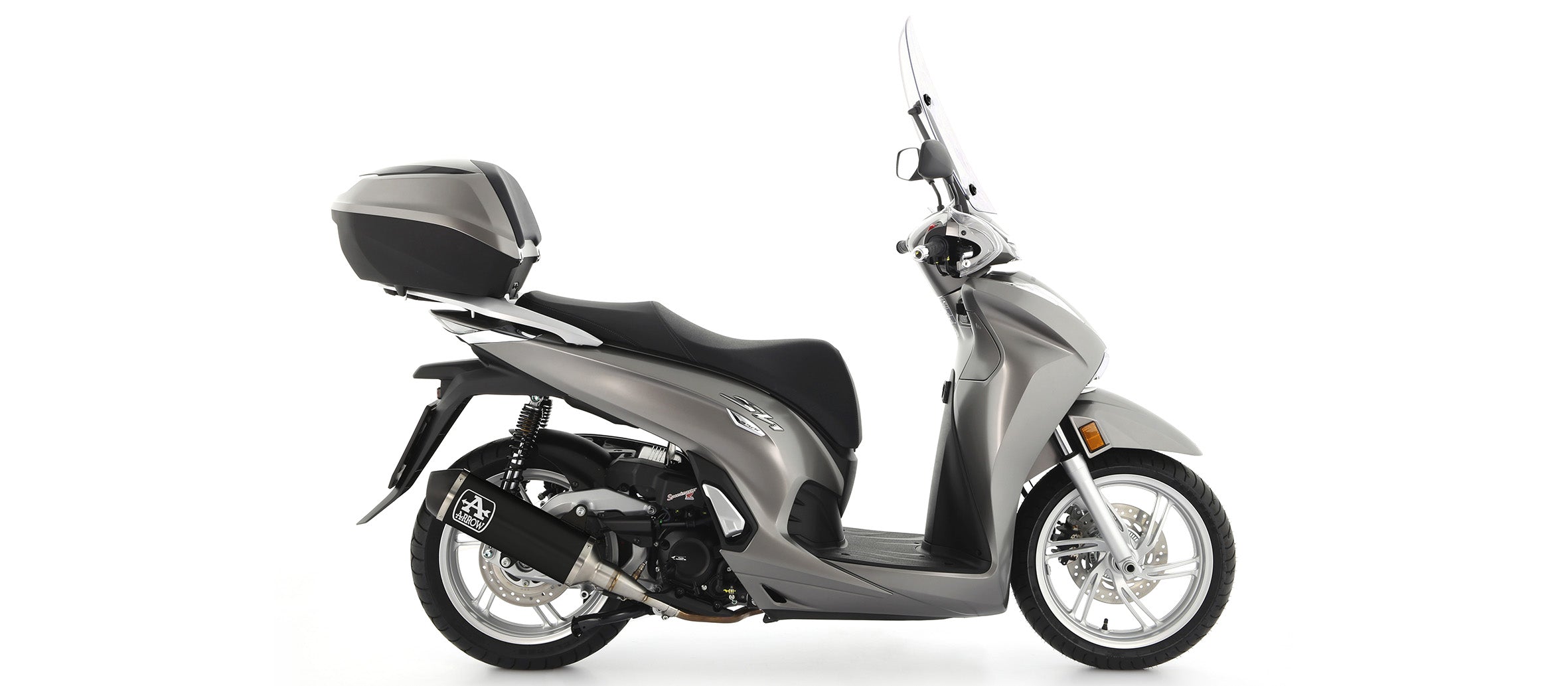 KIT SILENCER APPROVED URBAN ALUMINUM BLACK-BLACK ARROW HONDA SH 350 2021-