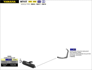 SCARICO COMPLETO ARROW OMOLOGATO EC+ECE TITANIO-CARBONIO YAMAHA TRACER 700 16-19