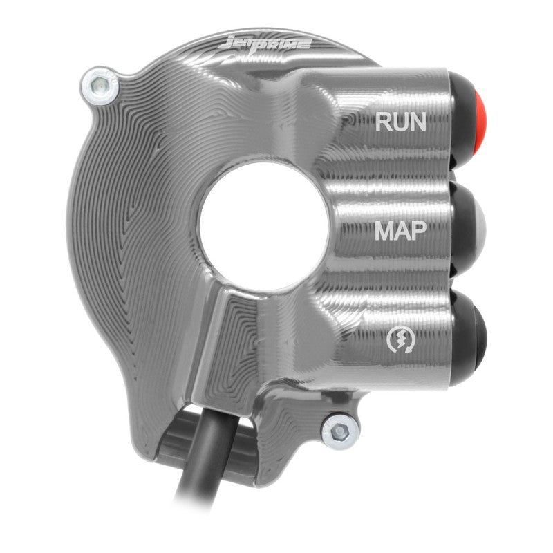 COMANDO GAS + PULSANTIERA JETPRIME APRILIA TUONO V4 21-22 TITANIO + LOGO TUONOV4