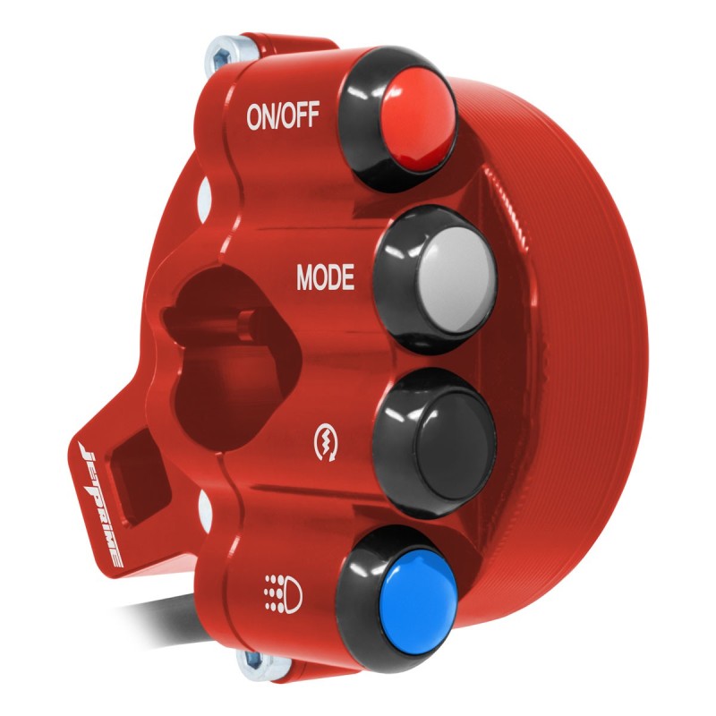 COMANDO GAS + PULSANTIERA RACING JETPRIME BMW S1000 RR ROSSO 2015-23 NO LOGO