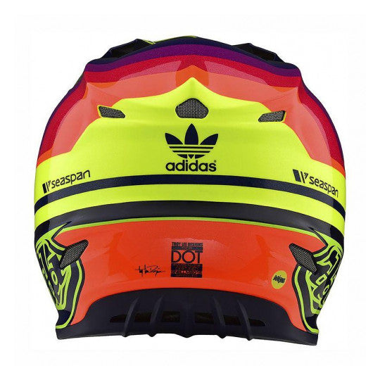 CASCO DA MOTO TROYLEE DESIGNS SE4 MIRAGE CARBON NAVY GIALLO FLUO