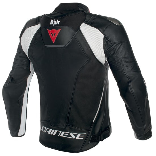GIACCA IN PELLE DAINESE MODELLO D-AIR STREET MISANO CON AIR BAG COLORE NERO BIANCO