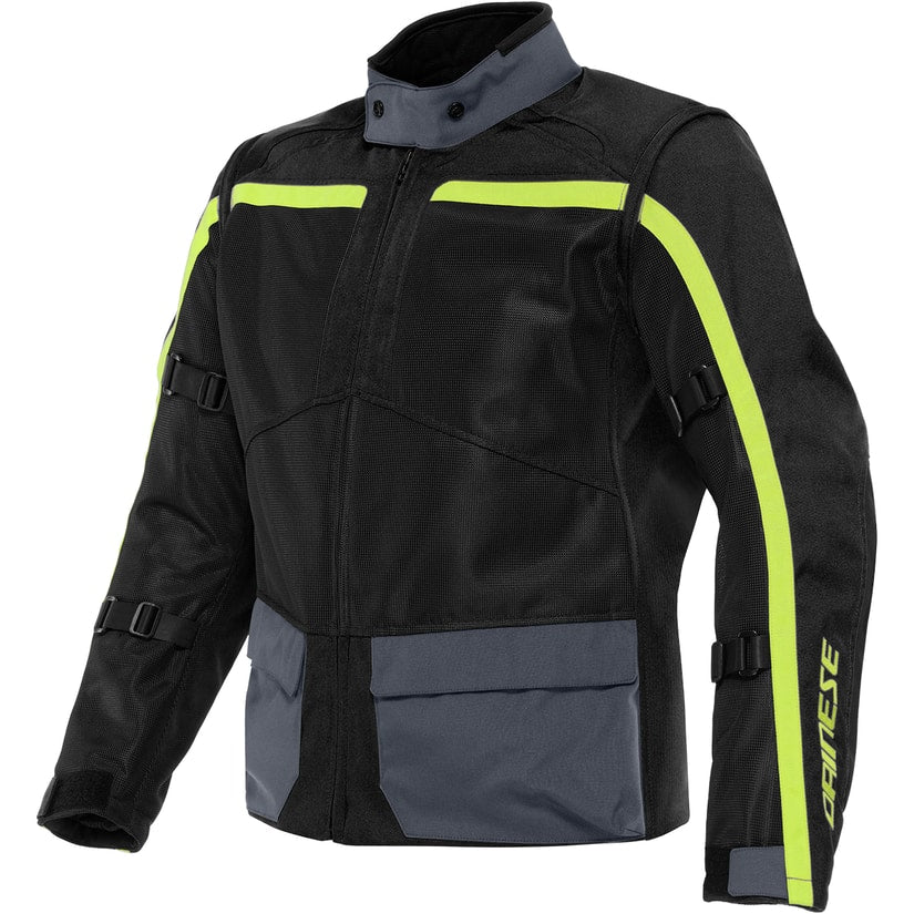 GIACCA IN TESSUTO TRAFORATO DAINESE MODELLO OUTLAW TESSUTO NERO /GIALLO FLUO