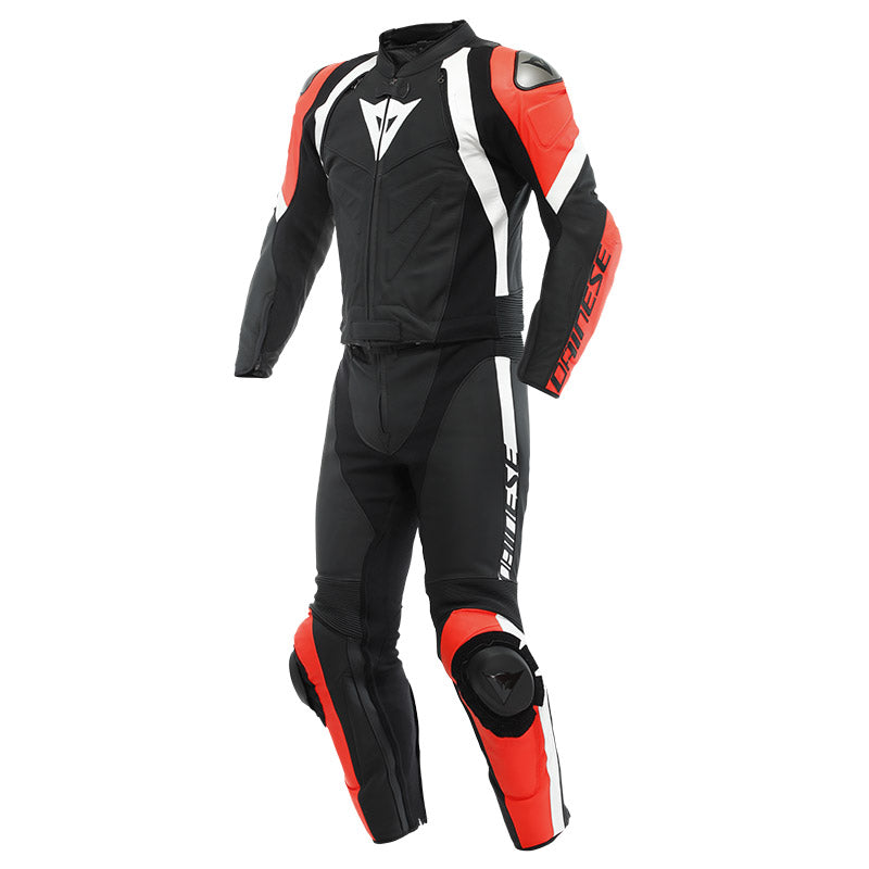TUTA DIVISIBILE IN PELLE DAINESE AVRO 4 2PCS NERA ROSSA