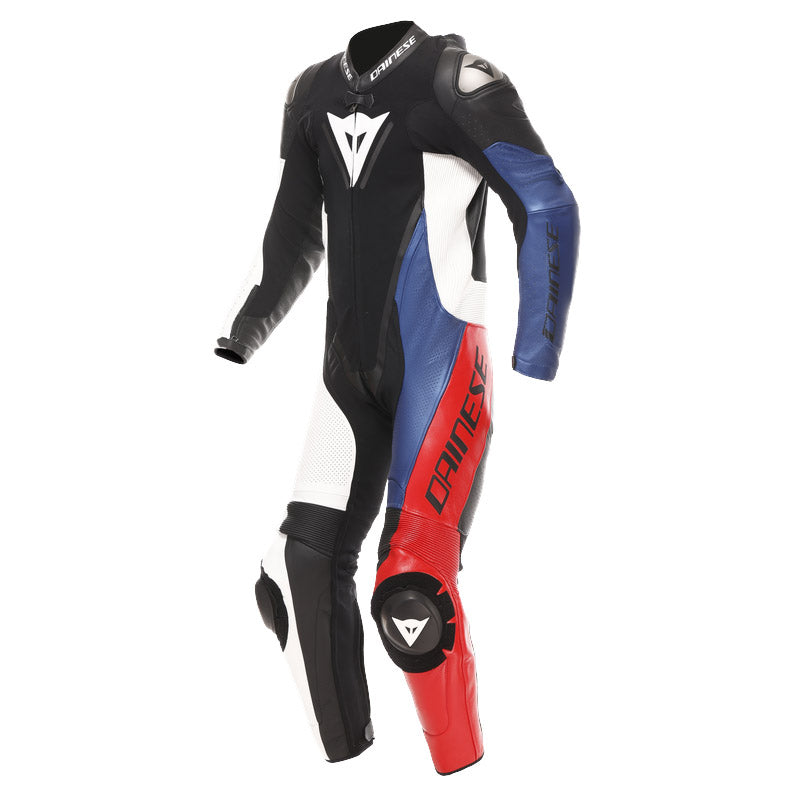 TUTA INTERA IN PELLE DAINESE DEMON SPRINT TRAFORATA BIANCA BLU ROSSA