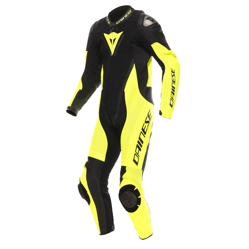 TUTA INTERA IN PELLE DAINESE DEMON SPRINT TRAFORATA NERA GIALLA