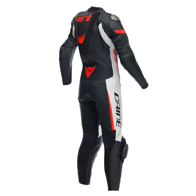 TUTA DONNA INTERA IN PELLE TRAFORATA DAINESE GROBNIK BIANCA ROSSA