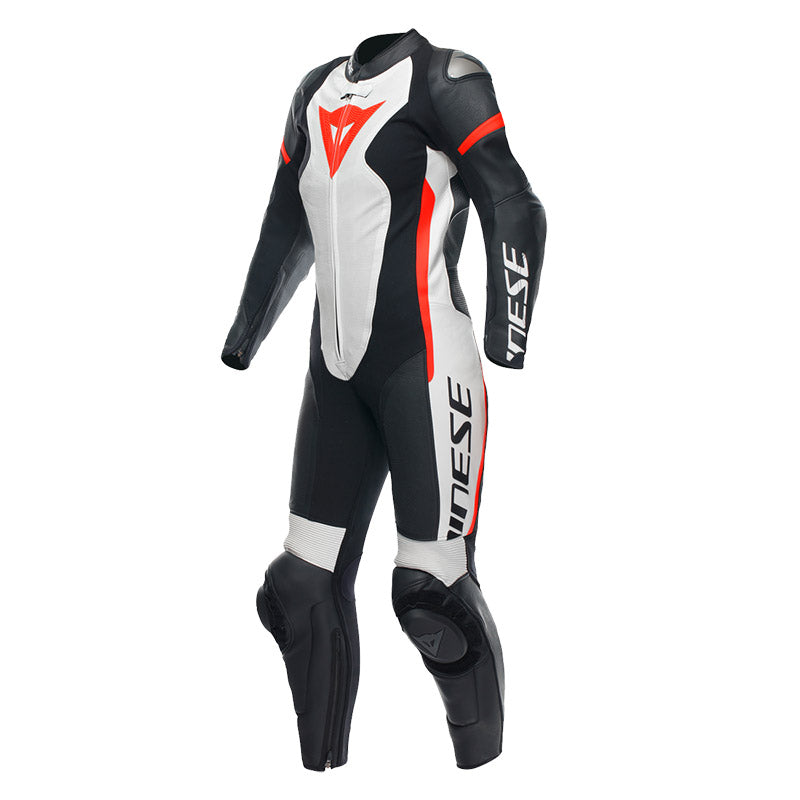 TUTA DONNA INTERA IN PELLE TRAFORATA DAINESE GROBNIK BIANCA ROSSA