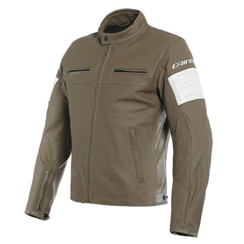 GIACCA DA MOTO IN PELLE DAINESE SAN DIEGO MARRONE/BIANCA - Sestamarcia Racing Part Italia S.r.l.
